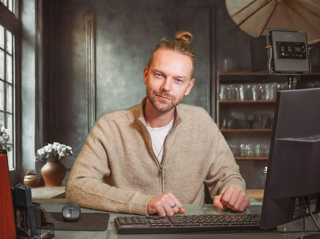 mystery writer at desk