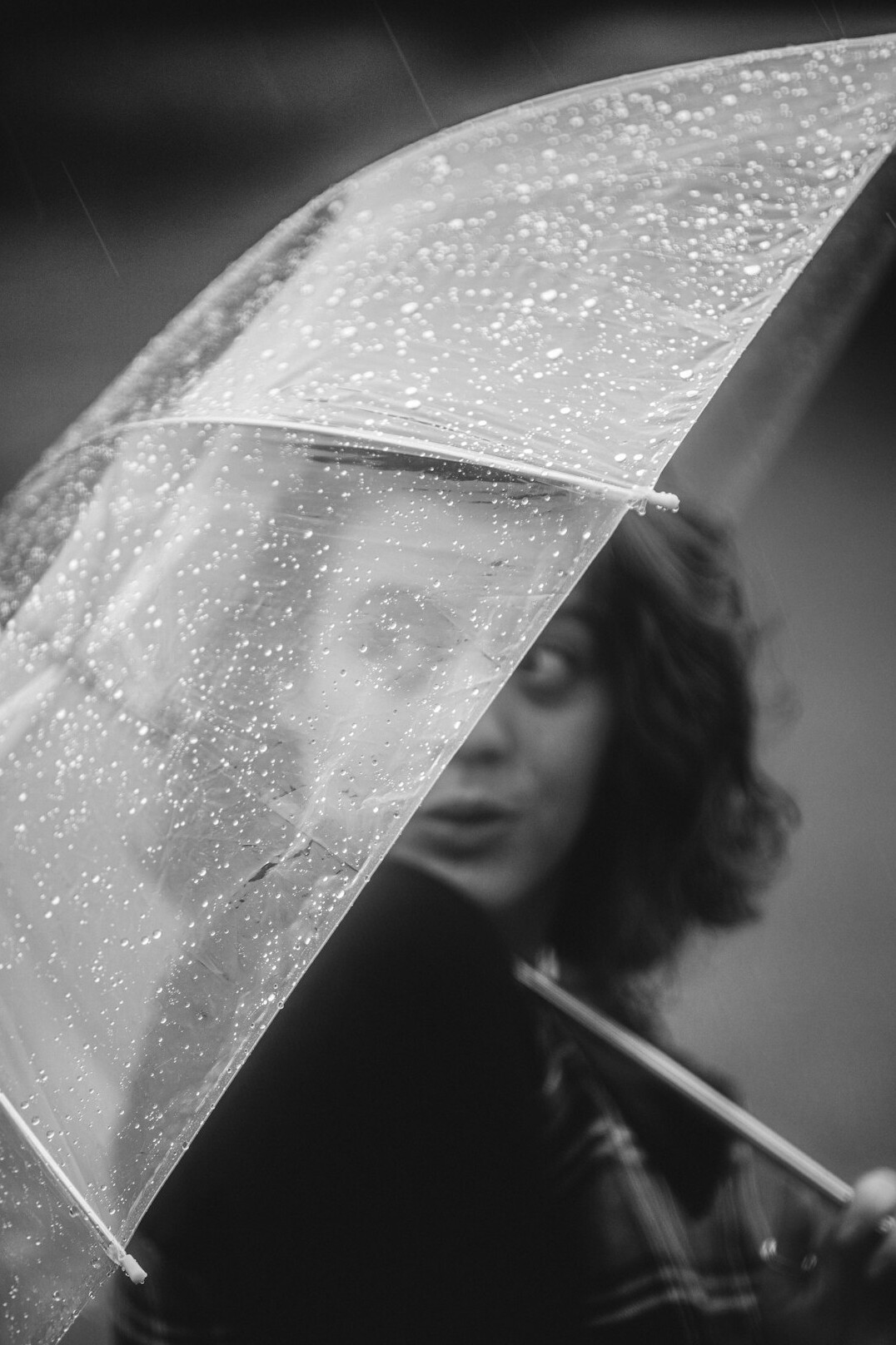 mysterious portrait in rain